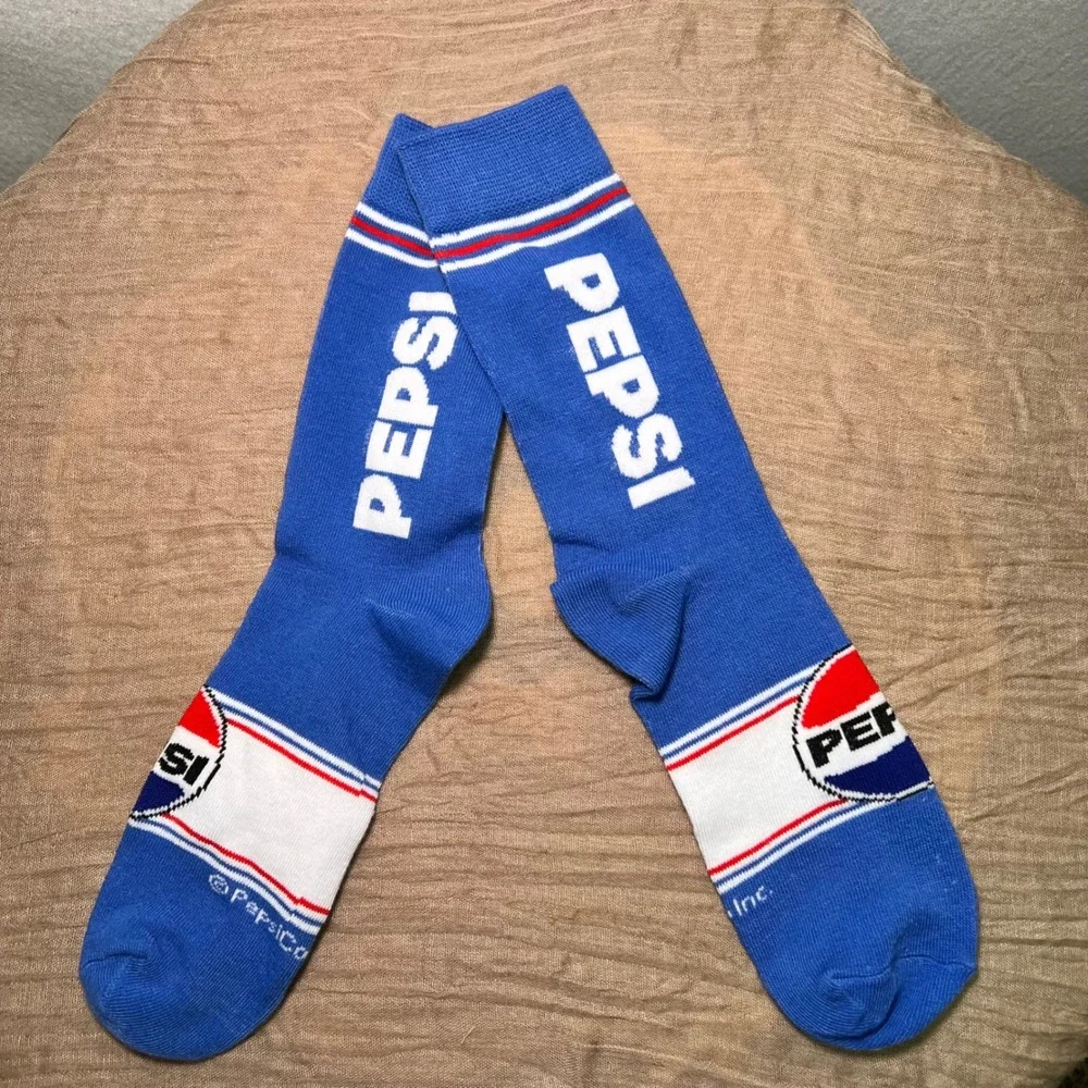 New Classic Pepsi Cola Crew Socks Blue Red White Retro Novelty Crew Unisex